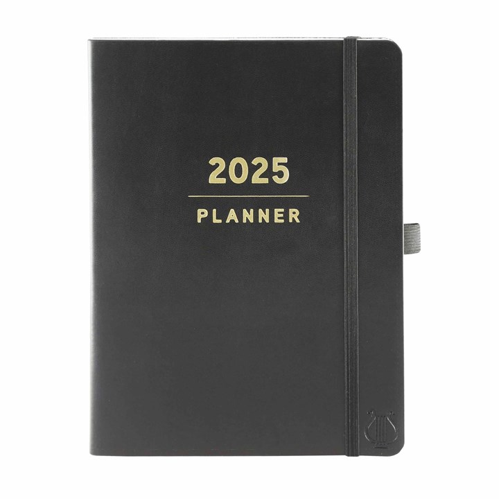 Black Vegan Leather A5 Diary 2025