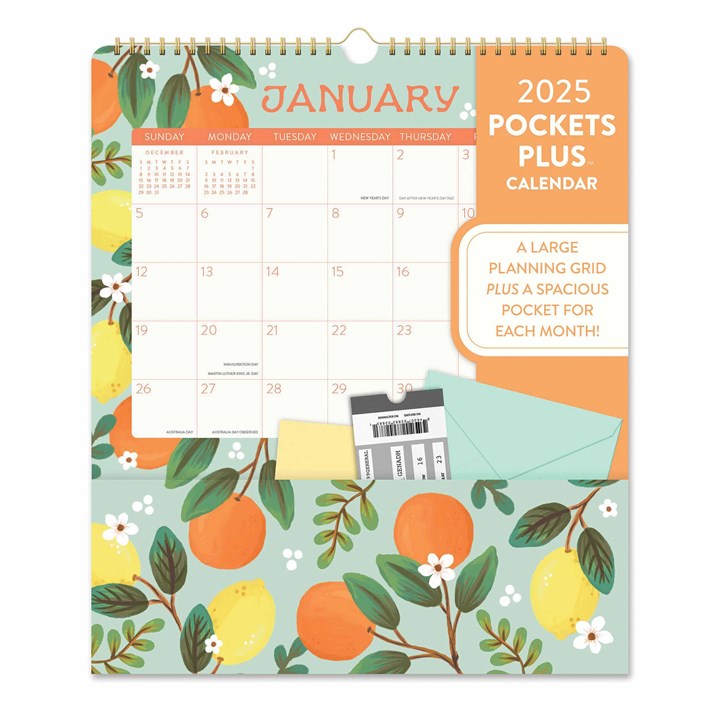 Fruit & Floral Deluxe Pocket Calendar 2025