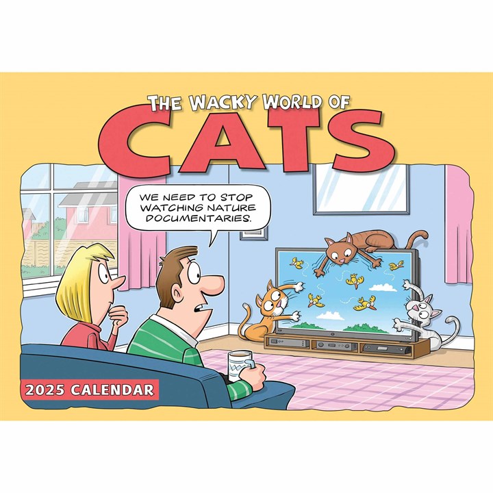 Wacky World of Cats A4 Calendar 2025