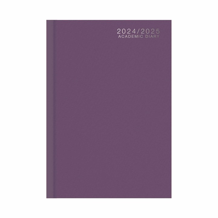 Purple Classic Academic Day To View A5 Diary 2025