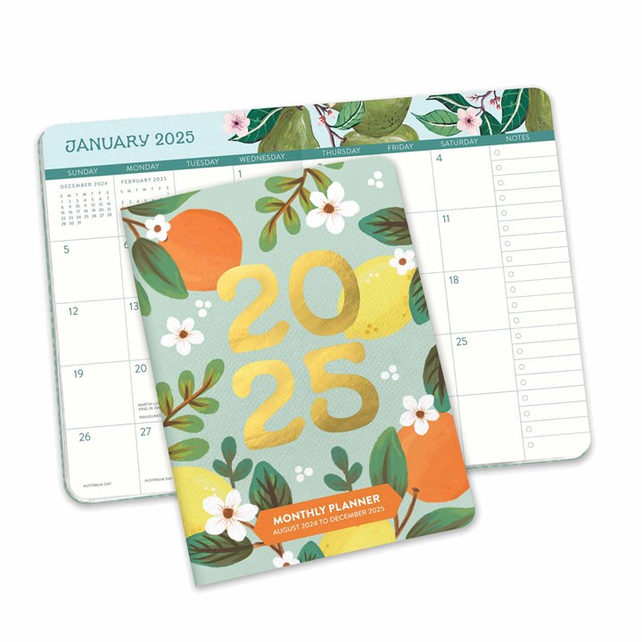 Fruit & Flora Monthly A6 Diary 2024 - 2025