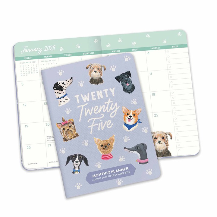 Doggone Cute Monthly A6 Diary 2025