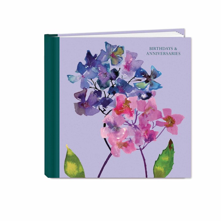 Watercolour Hydrangeas Birthday & Anniversary Book