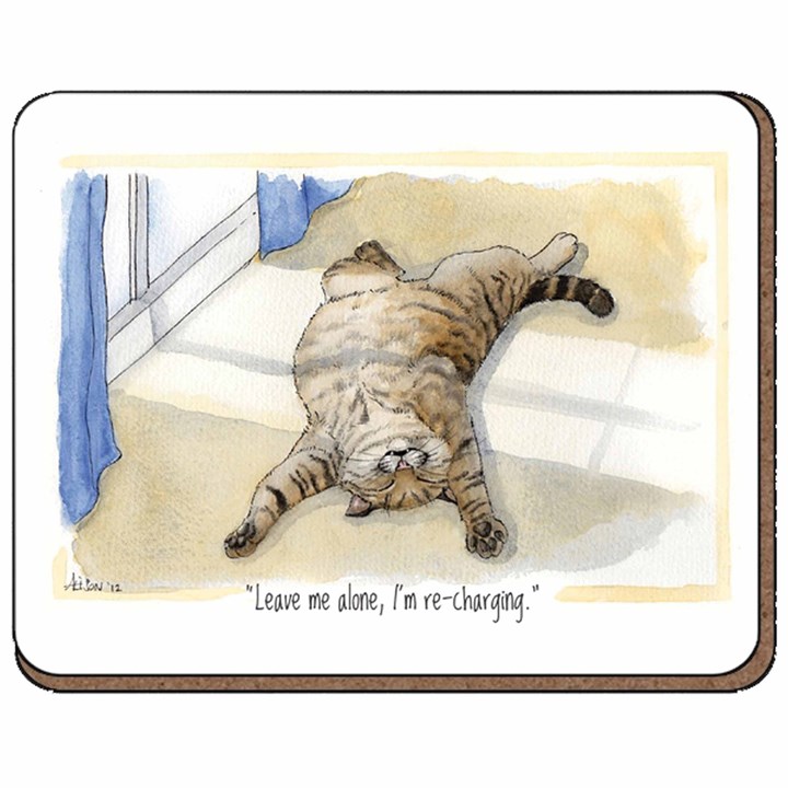Alisons Animals Recharging Cat Coaster