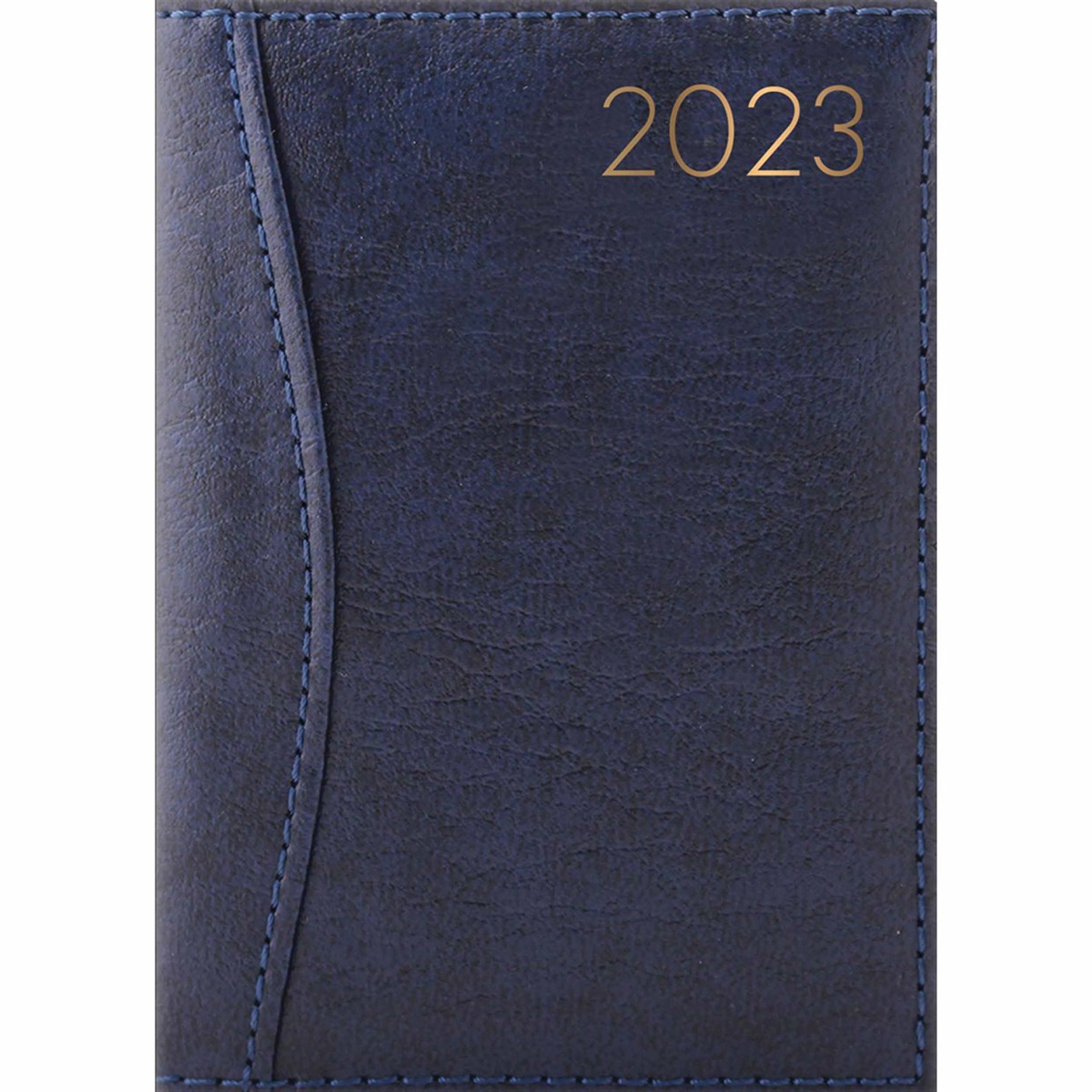 Blue Textured Leatherette A5 Diary 2023