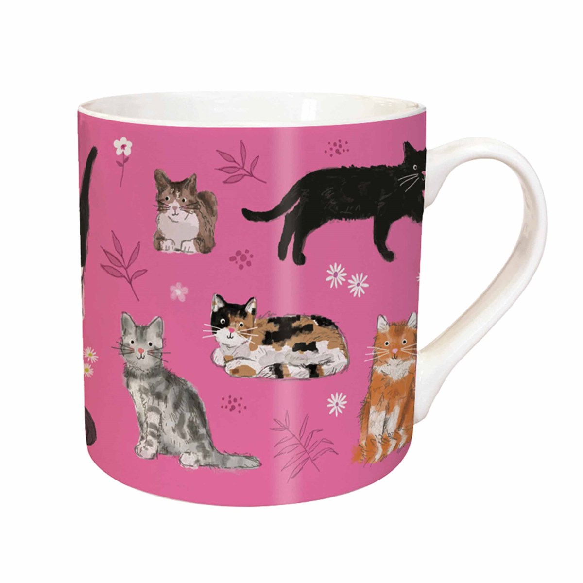 Cat & Floral Patten Mug