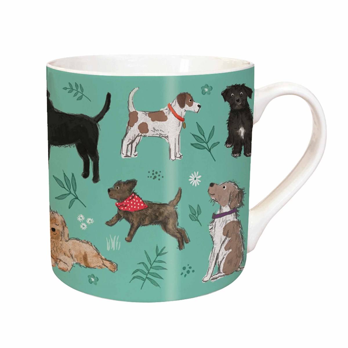 Dog & Floral Patten Mug