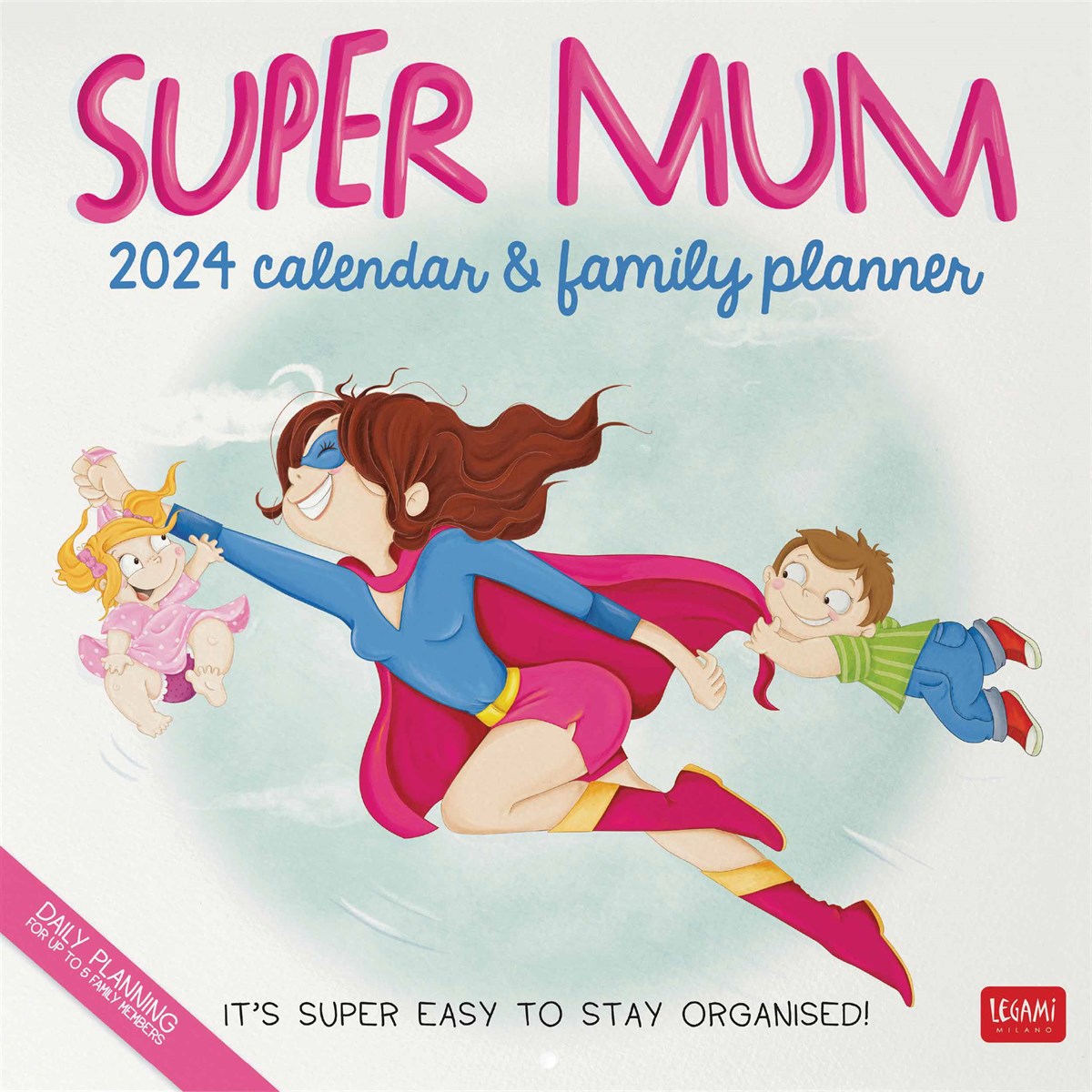2024 Mum's Family Organiser,Week-to-view with 6 columns,wall